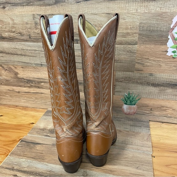 Vintage Acme women’s cowgirl boots size 6.5 narrow sand western - Picture 5 of 11